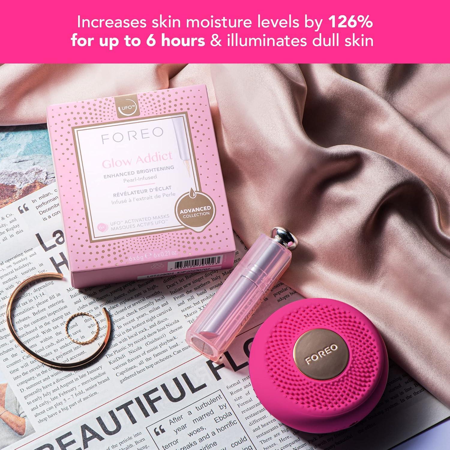 imageFOREO BEAR mini Microcurrent Facial Device UFO mini 2 Face Mask Treatment SERUM 1 fl oz 6 UFO Power Activated Masks Skin Supremes Holiday SetLUNA mini 3 UFO mini 2 Microfoam cleanser UFO masks