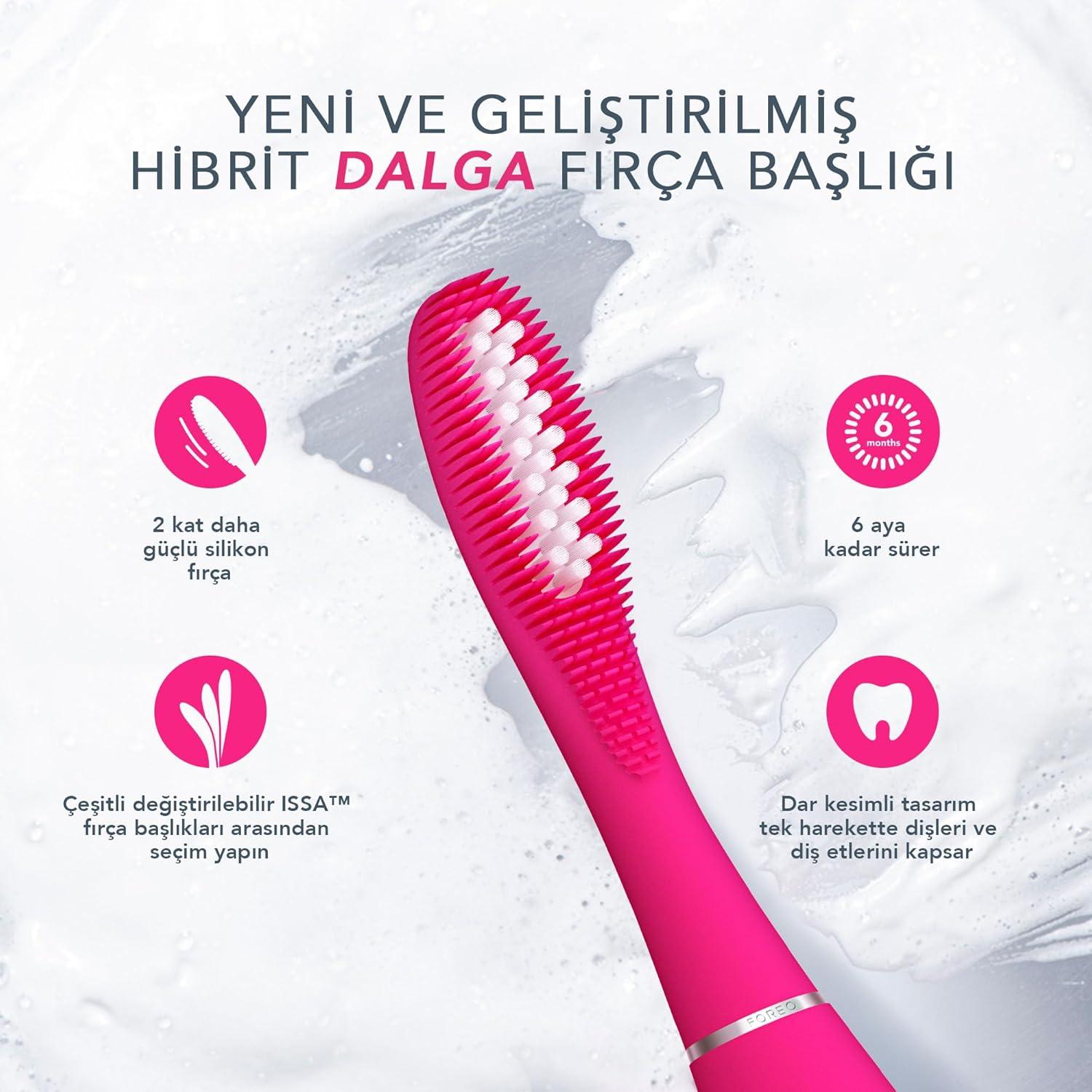 imageFOREO ISSA 3 Fuchsia Electric UltraHygienic 4in1 Sonic Toothbrush Replaceable 6Months Brush Head 16 Intensities 365 DaysUSB Charge 2Year WarrantyIssa 3 Fuchsia Set
