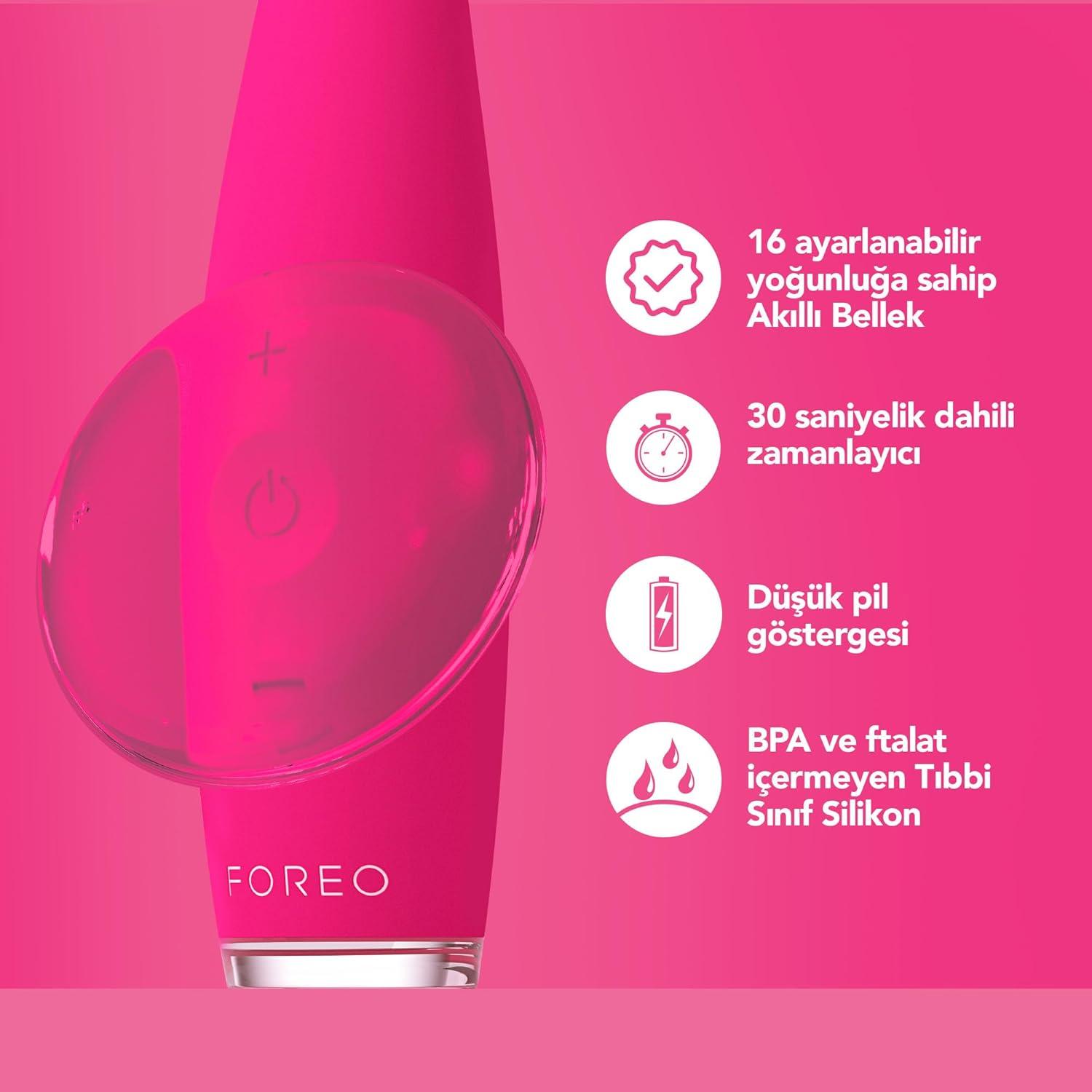 imageFOREO ISSA 3 Fuchsia Electric UltraHygienic 4in1 Sonic Toothbrush Replaceable 6Months Brush Head 16 Intensities 365 DaysUSB Charge 2Year WarrantyIssa 3 Fuchsia Set