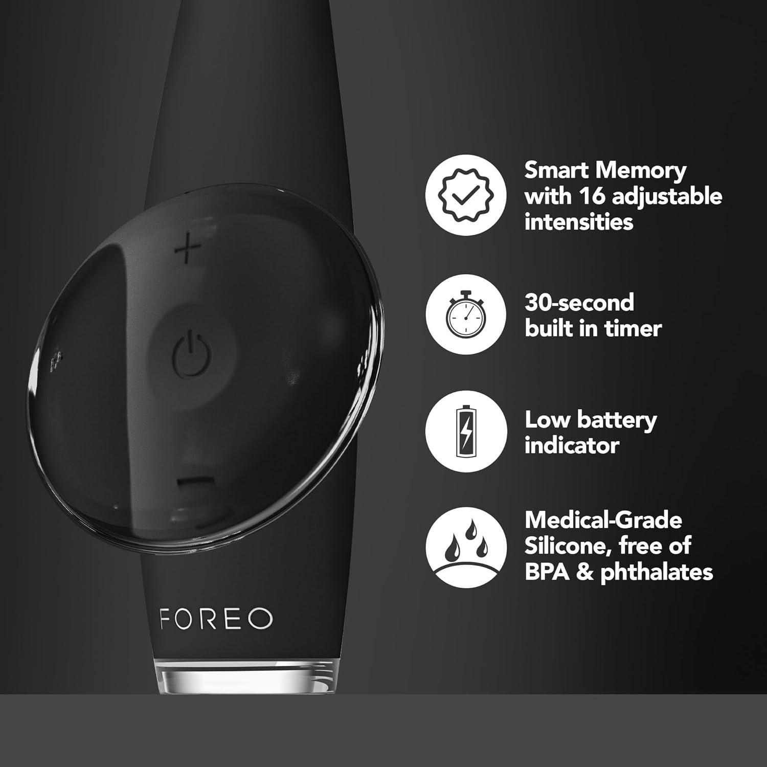 imageFOREO ISSA 3 Mint Rechargeable Electric UltraHygienic Sonic Toothbrush with Silicone ampamp PBT Polymer BristlesIssa 3 Black Set