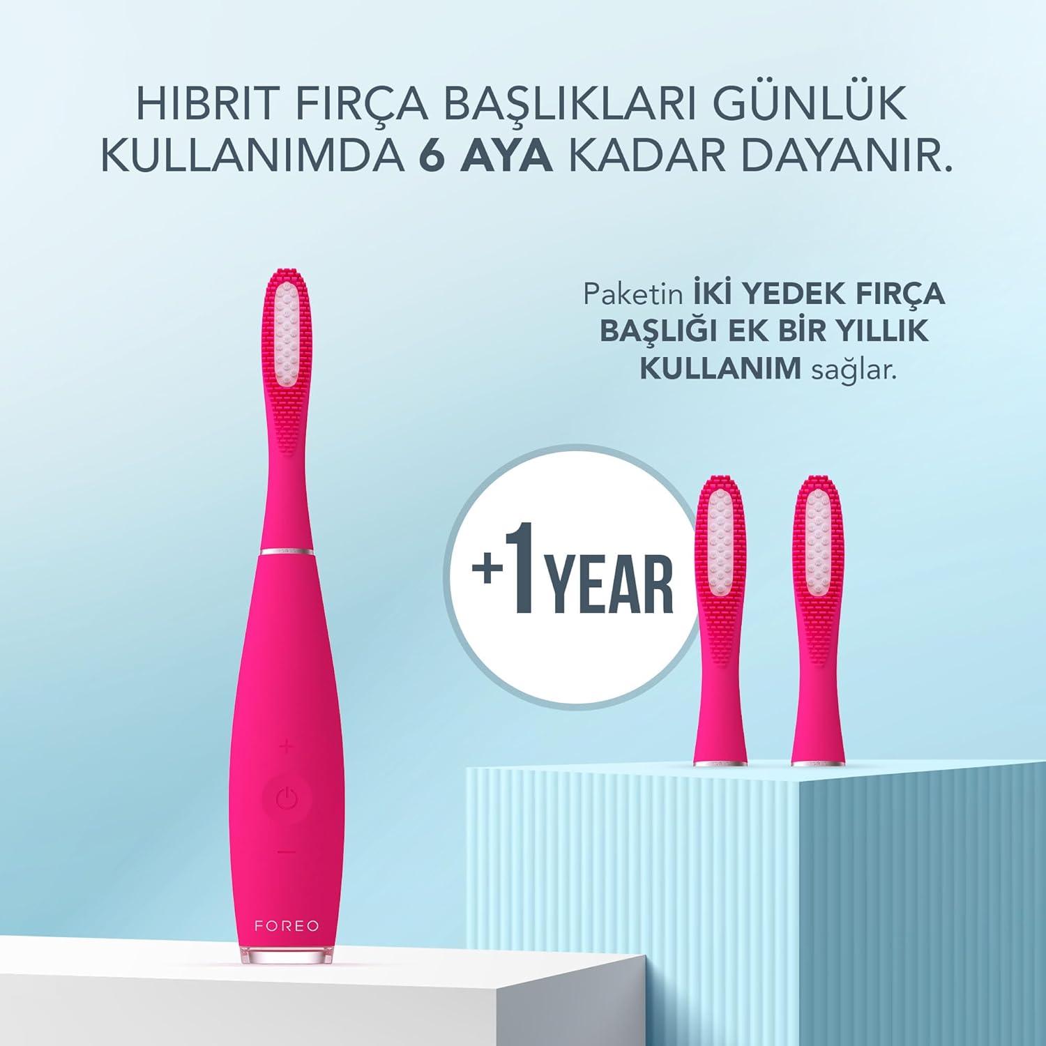 imageFOREO ISSA 3 Pink Electric UltraHygienic 4in1 Sonic Toothbrush Replaceable 6Months Brush Head 16 Intensities 365 DaysUSB Charge 2Year WarrantyIssa 3 Fuchsia Set