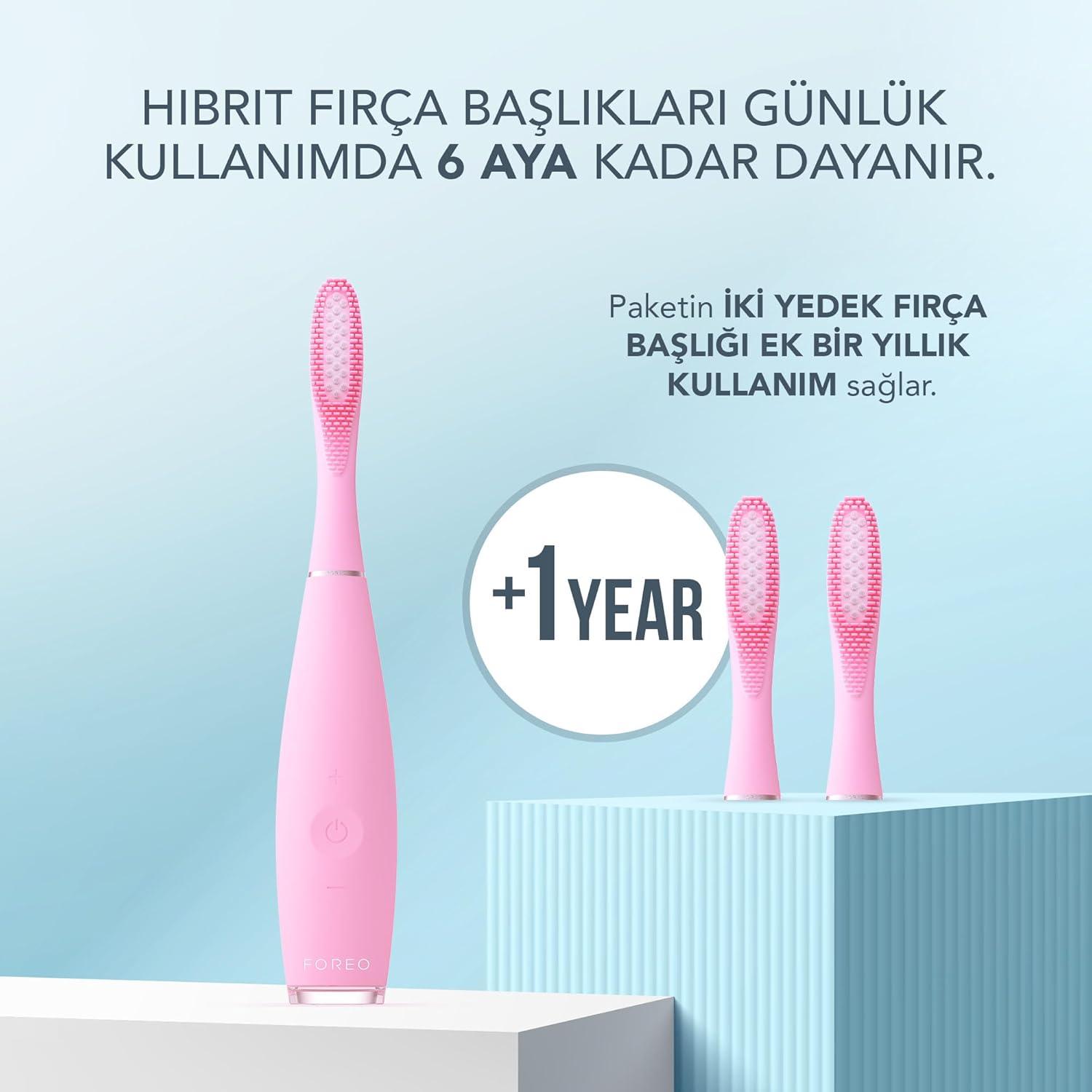 imageFOREO ISSA 3 Pink Electric UltraHygienic 4in1 Sonic Toothbrush Replaceable 6Months Brush Head 16 Intensities 365 DaysUSB Charge 2Year WarrantyIssa 3 Pink Set