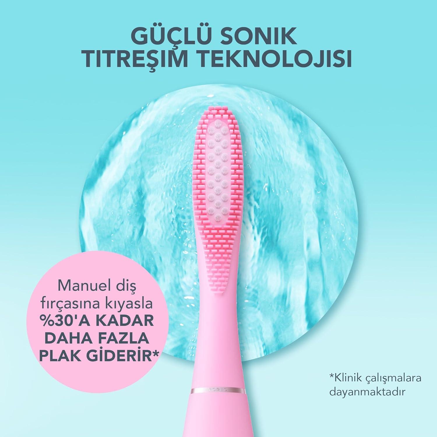 imageFOREO ISSA 3 Pink Electric UltraHygienic 4in1 Sonic Toothbrush Replaceable 6Months Brush Head 16 Intensities 365 DaysUSB Charge 2Year WarrantyIssa 3 Pink Set