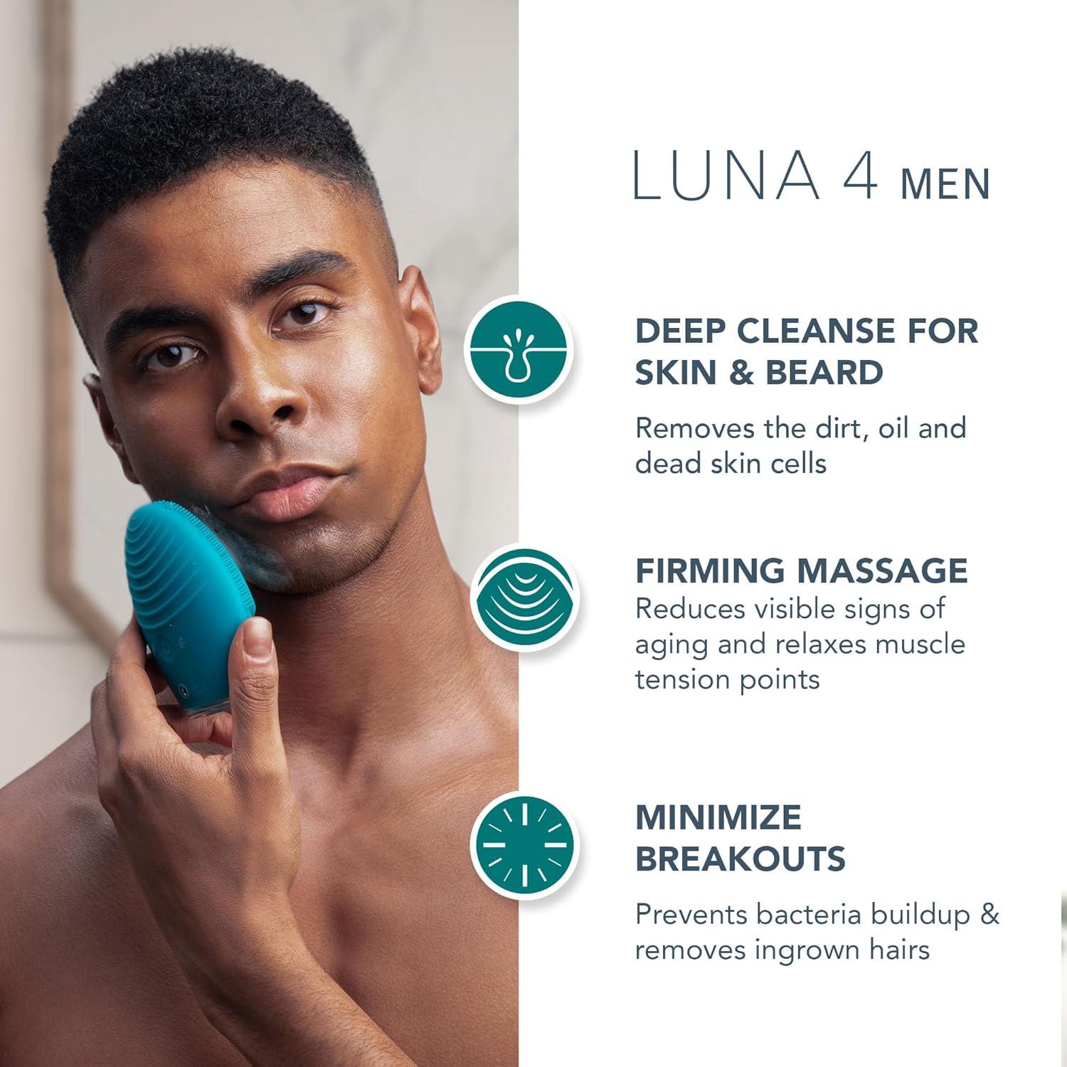 imageFOREO LUNA 4 Face Cleansing Brush Firming Face Massager Anti Aging Face Care Enhances Absorption of Facial Skin Care Products Simple Skin Care ToolsMen Set