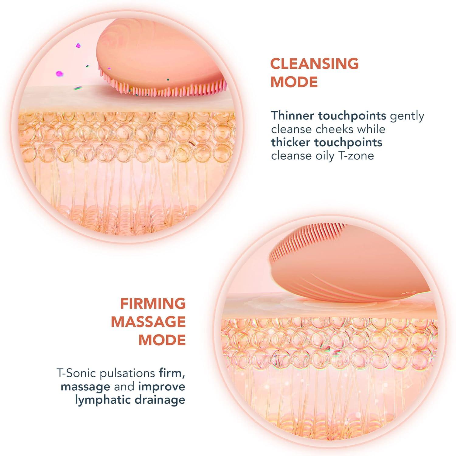 imageFOREO LUNA 4 go Face Cleansing Brush ampamp Massager Premium Face Care Enhances Absorption Simple Skin Care Tools For All Skin Types Peach PerfectPeach Perfect