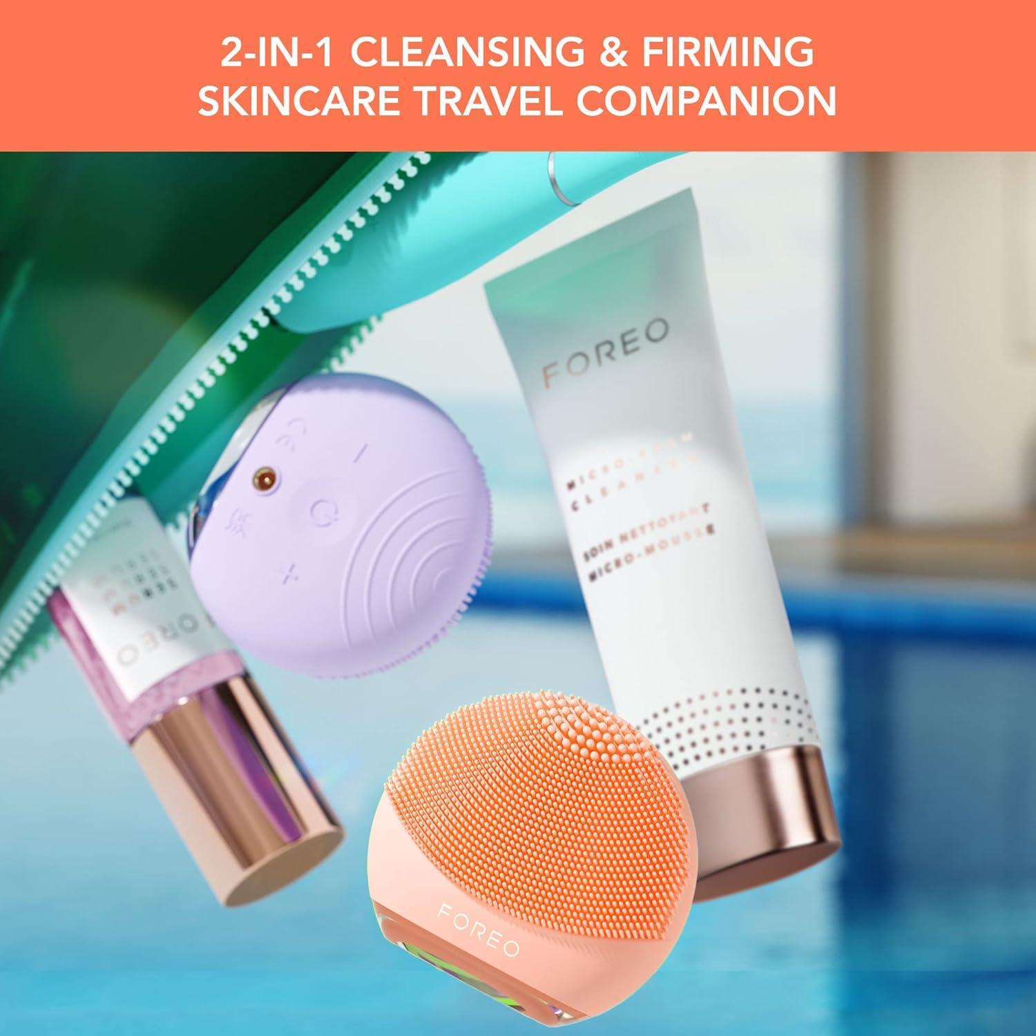 imageFOREO LUNA 4 go Face Cleansing Brush ampamp Massager Premium Face Care Enhances Absorption Simple Skin Care Tools For All Skin Types Peach PerfectPeach Perfect