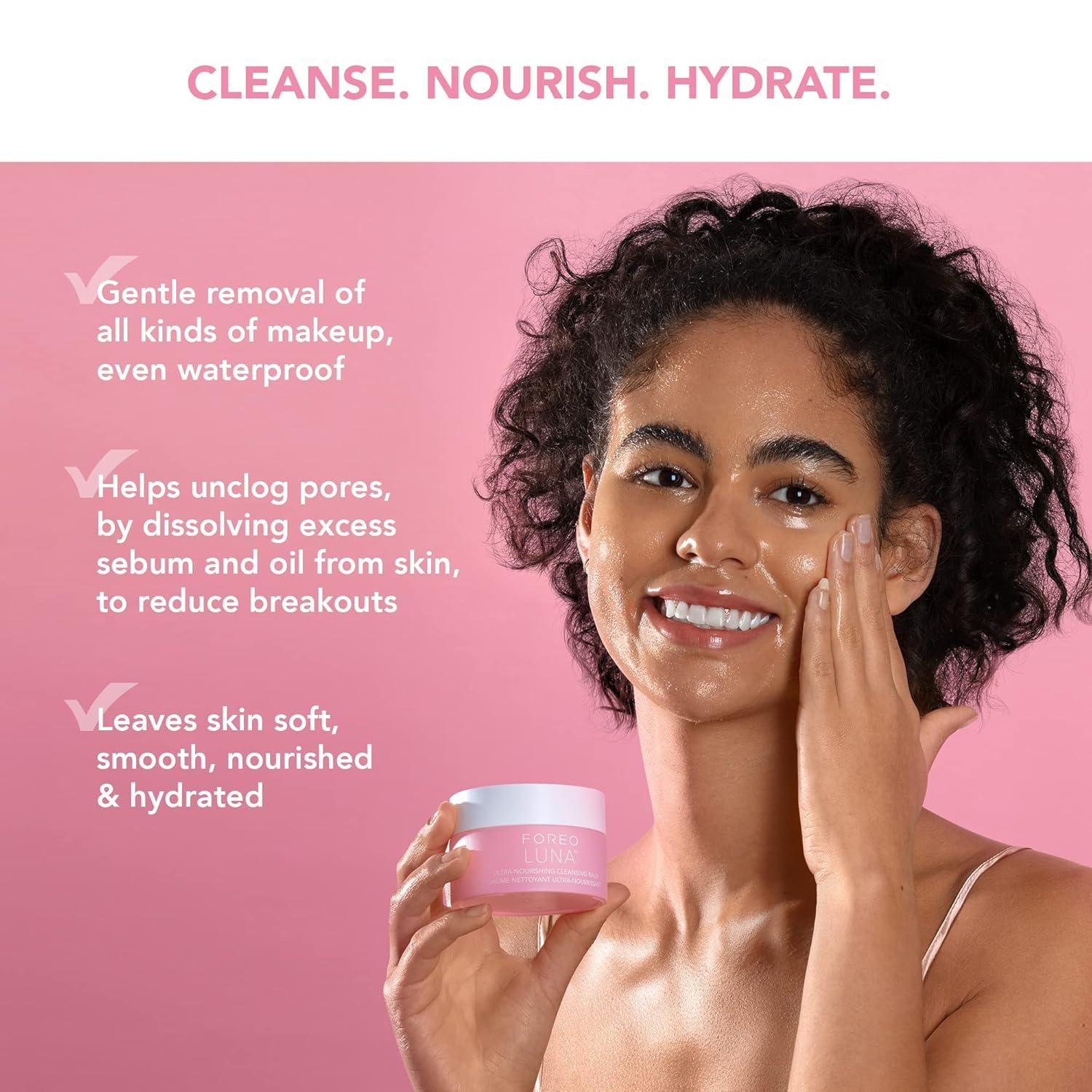 imageFOREO LUNA Nourishing Cleansing Balm Gentle Waterproof Makeup Remover Waterless Oil Cleanser Eye Makeup Remover Vegan Cruelty ampamp FragranceFree EcoFriendly 25 fl oz25 Fl Oz Pack of 1