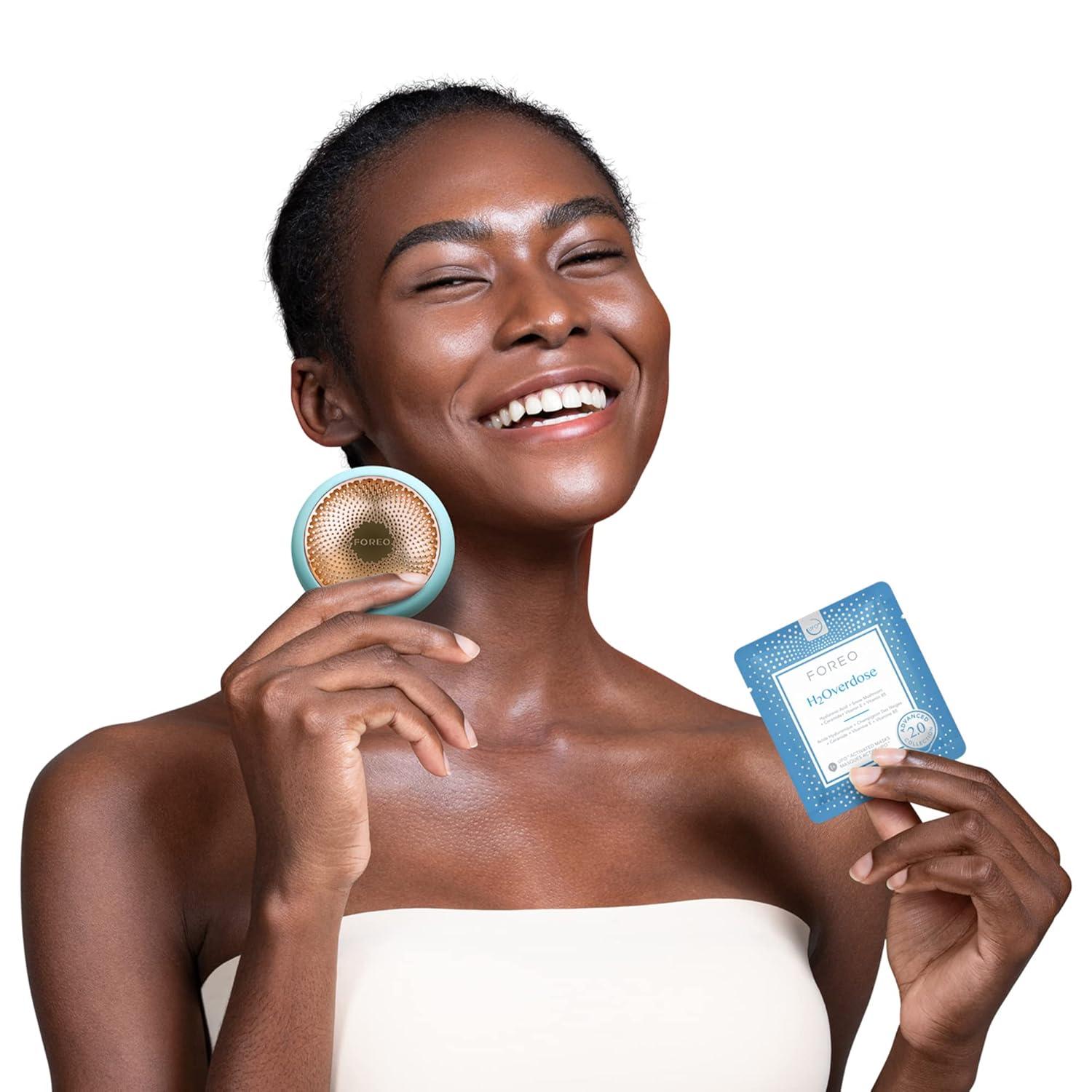 imageFOREO Make My Day UFO Activated Facial Mask for Dry Dehydrated Skin 7 pack Moisturizing ampamp Antipollution Hyaluronic Acid ampamp Red Algae Clean Formula Crueltyfree Compatible with all UFO devicesH2Overdose