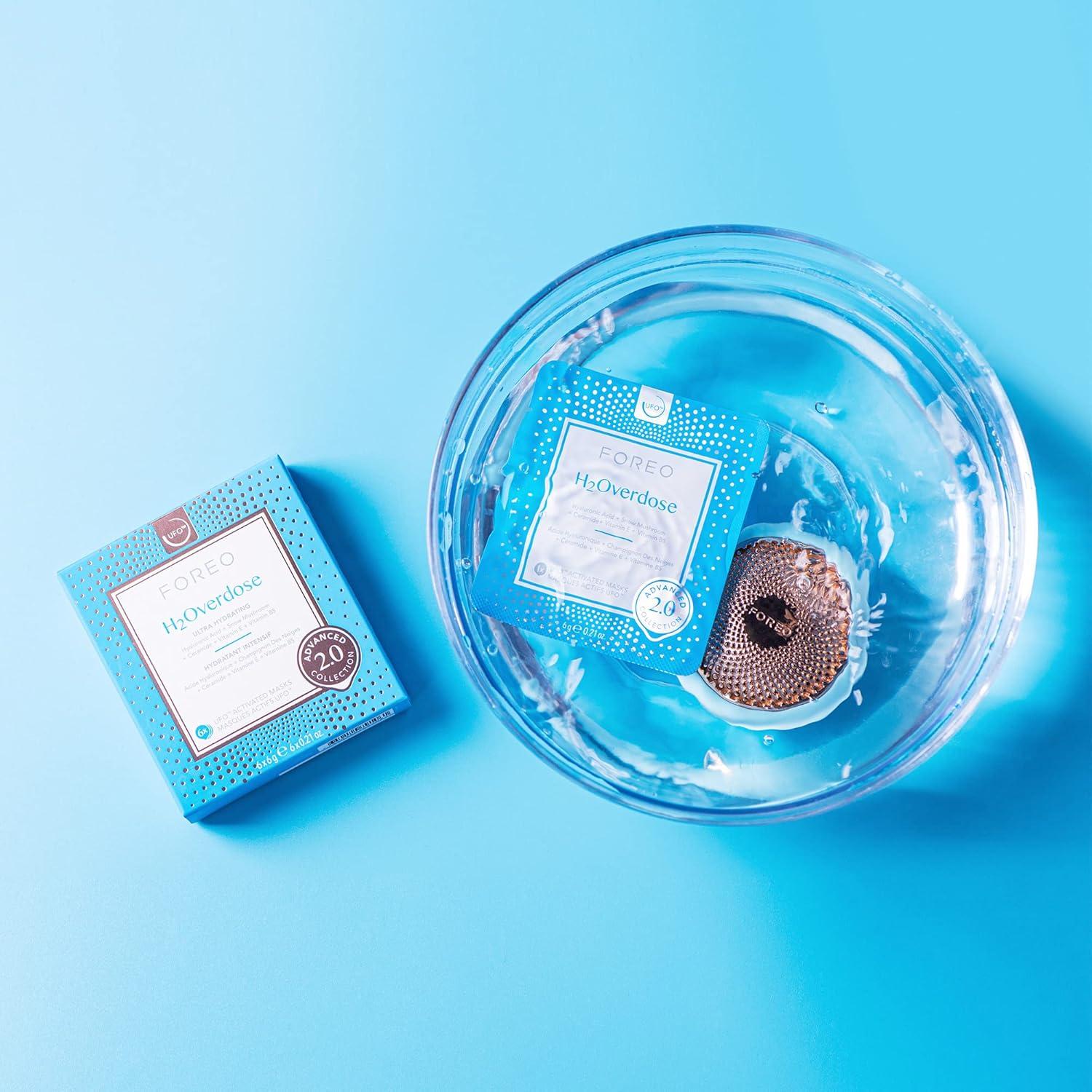 imageFOREO Make My Day UFO Activated Facial Mask for Dry Dehydrated Skin 7 pack Moisturizing ampamp Antipollution Hyaluronic Acid ampamp Red Algae Clean Formula Crueltyfree Compatible with all UFO devicesH2Overdose