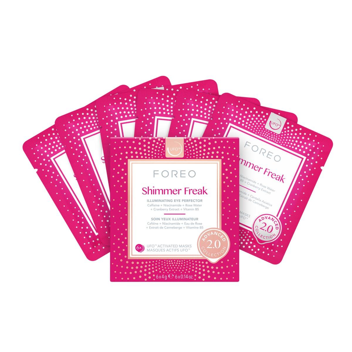 imageFOREO Make My Day UFO Activated Facial Mask for Dry Dehydrated Skin 7 pack Moisturizing ampamp Antipollution Hyaluronic Acid ampamp Red Algae Clean Formula Crueltyfree Compatible with all UFO devicesShimmer Freak