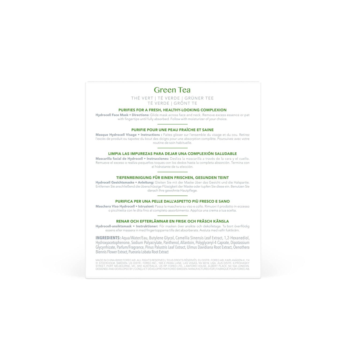 imageFOREO Make My Day UFO Activated Facial Mask for Dry Dehydrated Skin 7 pack Moisturizing ampamp Antipollution Hyaluronic Acid ampamp Red Algae Clean Formula Crueltyfree Compatible with all UFO devicesGreen Tea