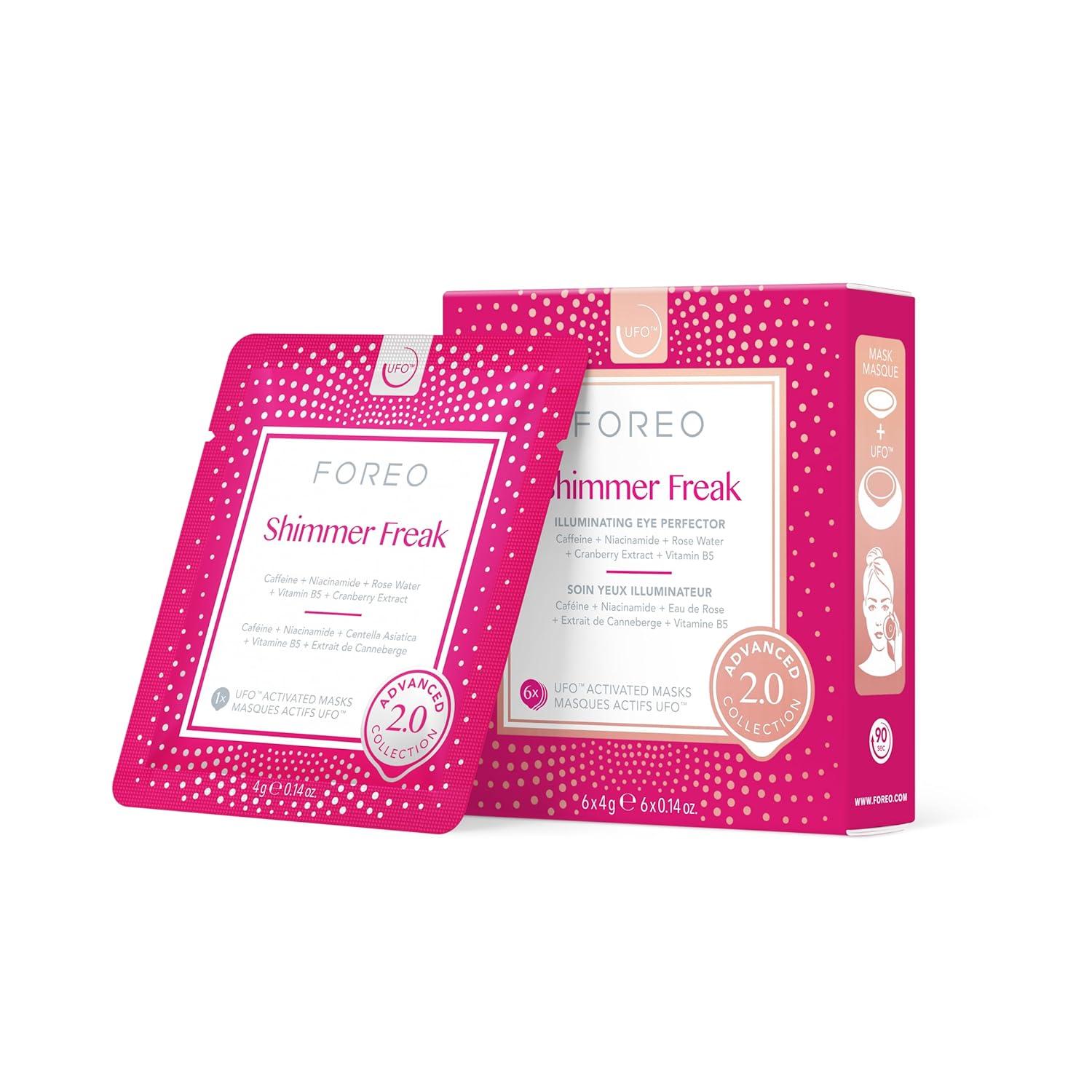 imageFOREO Make My Day UFO Activated Facial Mask for Dry Dehydrated Skin 7 pack Moisturizing ampamp Antipollution Hyaluronic Acid ampamp Red Algae Clean Formula Crueltyfree Compatible with all UFO devicesShimmer Freak