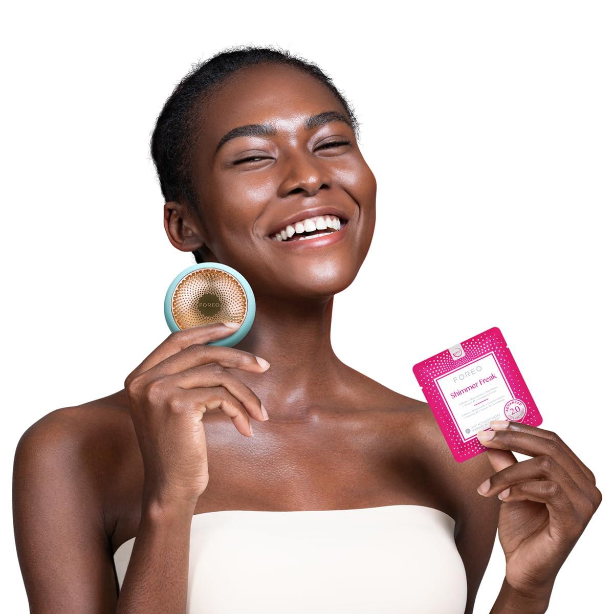 imageFOREO Make My Day UFO Activated Facial Mask for Dry Dehydrated Skin 7 pack Moisturizing ampamp Antipollution Hyaluronic Acid ampamp Red Algae Clean Formula Crueltyfree Compatible with all UFO devicesShimmer Freak