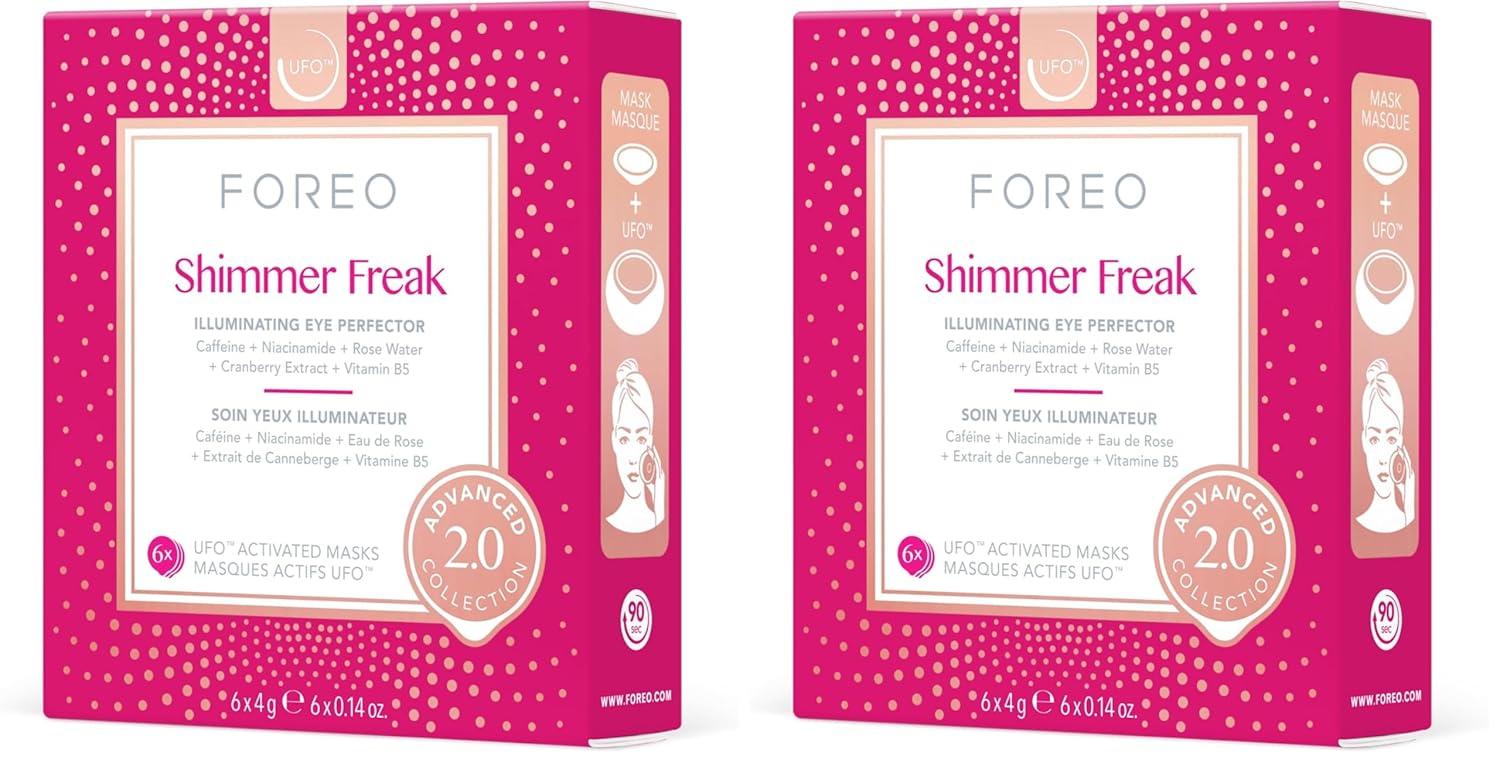 imageFOREO Make My Day UFO Activated Facial Mask for Dry Dehydrated Skin 7 pack Moisturizing ampamp Antipollution Hyaluronic Acid ampamp Red Algae Clean Formula Crueltyfree Compatible with all UFO devicesShimmer Freak