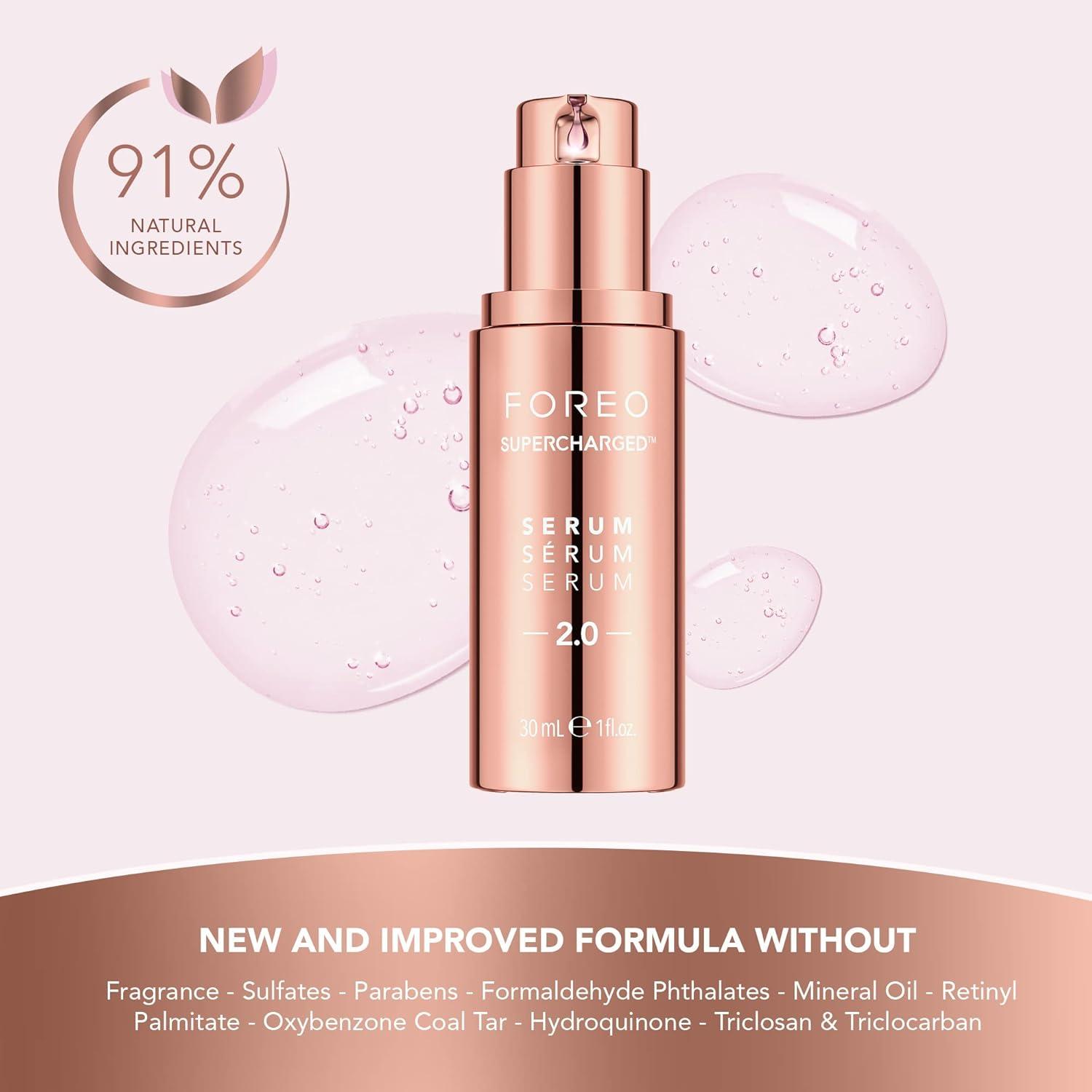 imageFOREO SUPERCHARGED Serum 20 Conductive Skincare Gel Hyaluronic Acid ampamp Squalane Vegan Clean Formula 1 floz