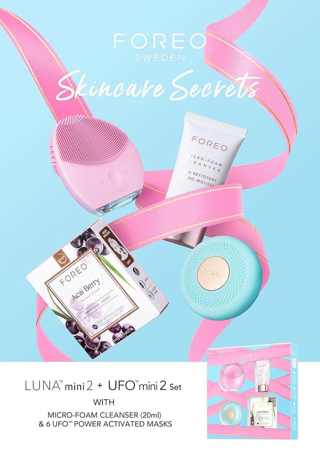 imageFOREO Skincare Secrets Gift Set BEAR Smart Microcurrent Facial Toning Device for Instant FullFace Firming SERUM SERUM SERUM 10 oz MicroCapsule Youth Preserve Squalane Sodium Hyaluronate ampamp HALUNA mini 2 UFO mini 2