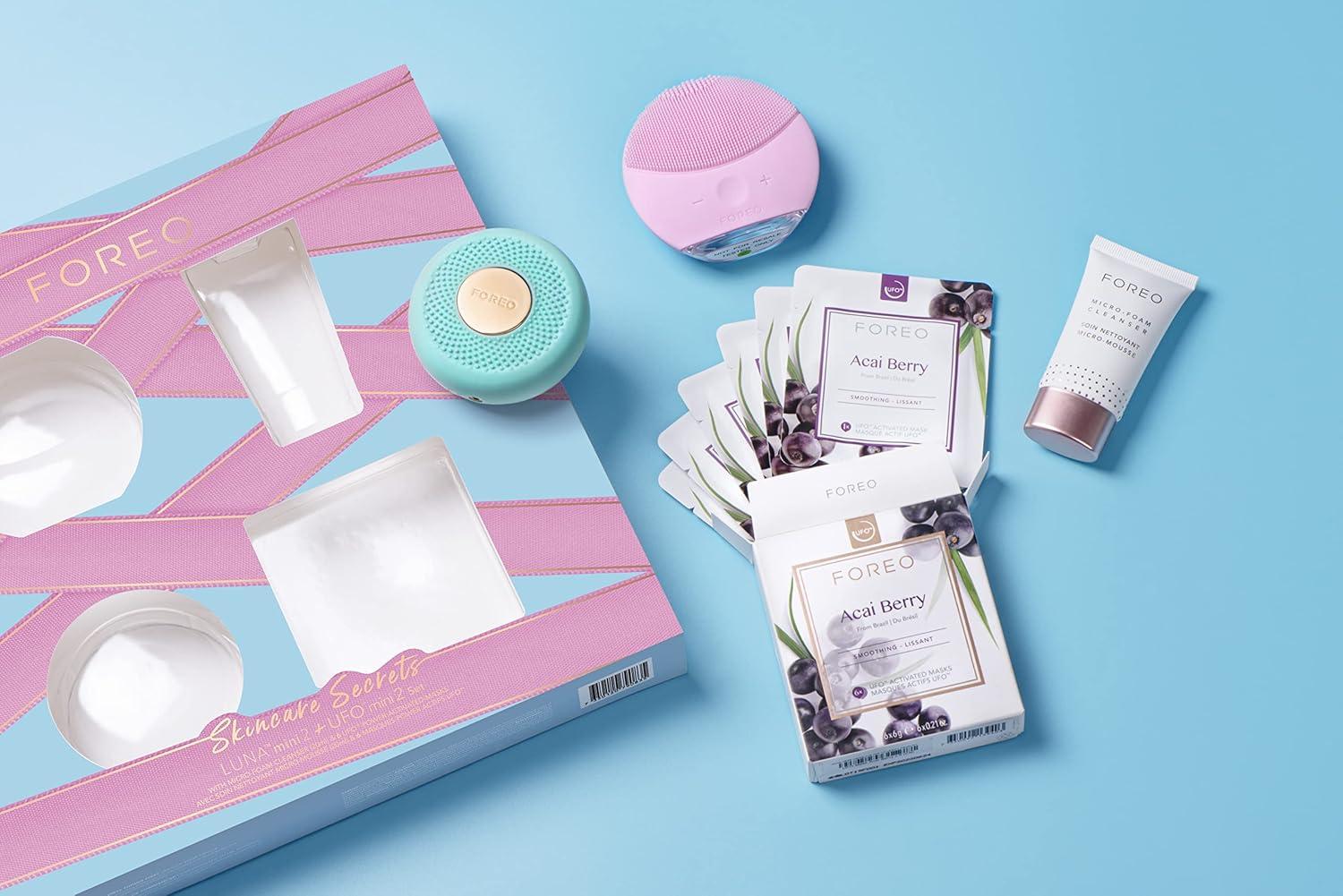 imageFOREO Skincare Secrets Gift Set BEAR Smart Microcurrent Facial Toning Device for Instant FullFace Firming SERUM SERUM SERUM 10 oz MicroCapsule Youth Preserve Squalane Sodium Hyaluronate ampamp HALUNA mini 2 UFO mini 2