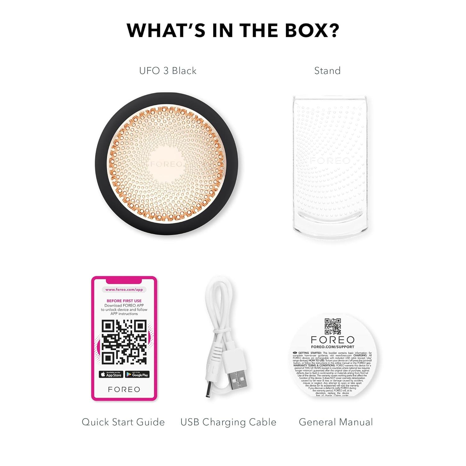 imageFOREO UFO 3 Deep Face Moisturiser 5in1 Facial Spa Red Light Warming Cooling Face Massage Anti Aging Face Mask Skin Care FuchsiaBlack