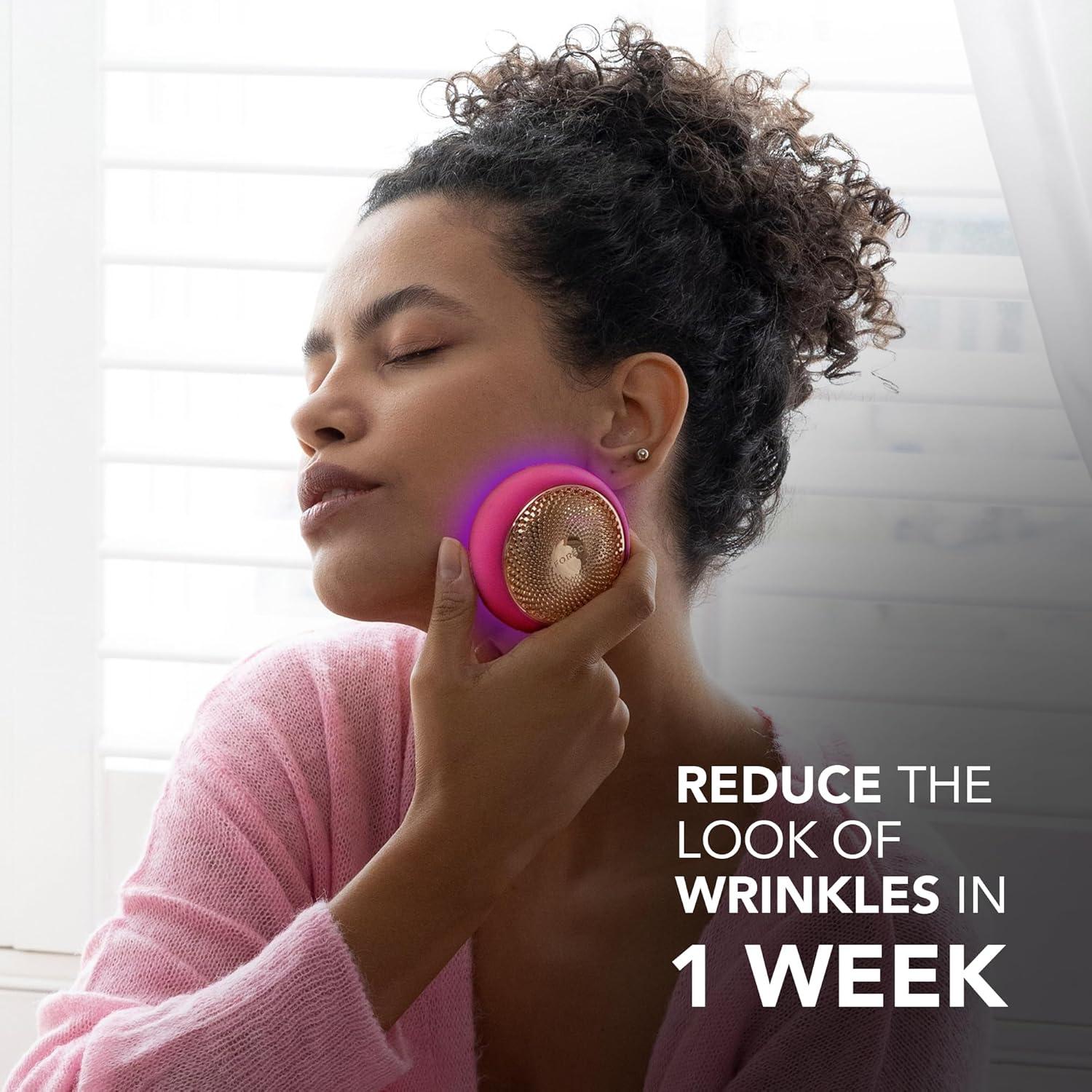 imageFOREO UFO 3 Deep Face Moisturiser 5in1 Facial Spa Red Light Warming Cooling Face Massage Anti Aging Face Mask Skin Care FuchsiaFuchsia