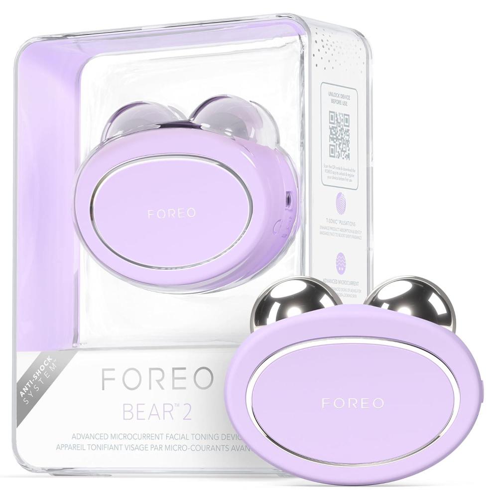 imageFOREO Bear 2 Advanced Toning Microcurrent Facial Device  Face Sculpting Tool  Firm ampamp Contour  NonInvasive  Increases Skin Care Absorption  LavenderLavender