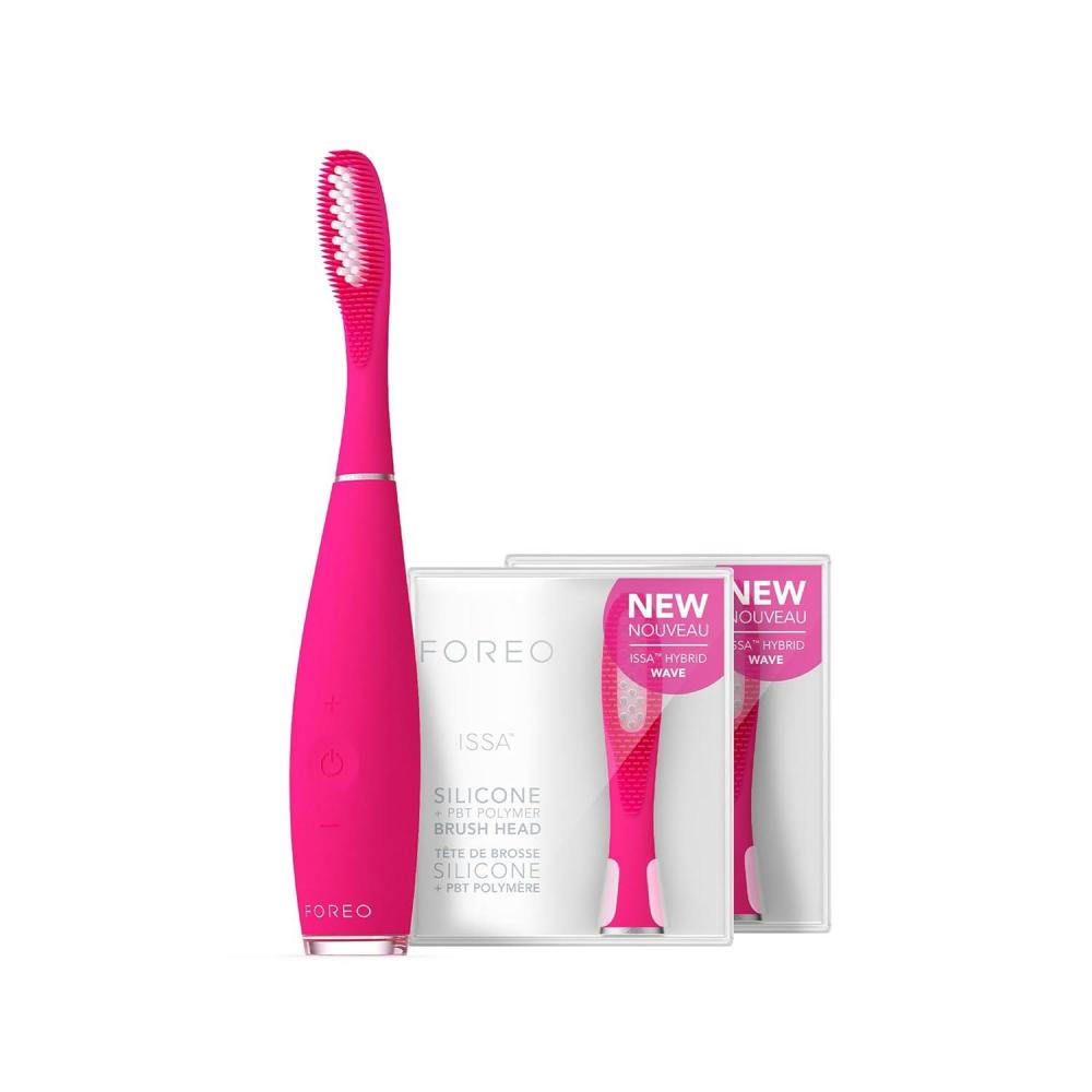 imageFOREO ISSA 3 Fuchsia Electric UltraHygienic 4in1 Sonic Toothbrush Replaceable 6Months Brush Head 16 Intensities 365 DaysUSB Charge 2Year WarrantyIssa 3 Fuchsia Set