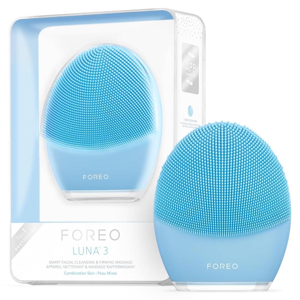imageFOREO LUNA 3 Facial Cleansing Brush  Combination skin  Anti Aging Face Massager  Enhances Absorption of Facial Skin Care ProductsFor CleanampampHealthy Face CareSimpleampampEasyWaterproofBattery PoweredCombination Skin