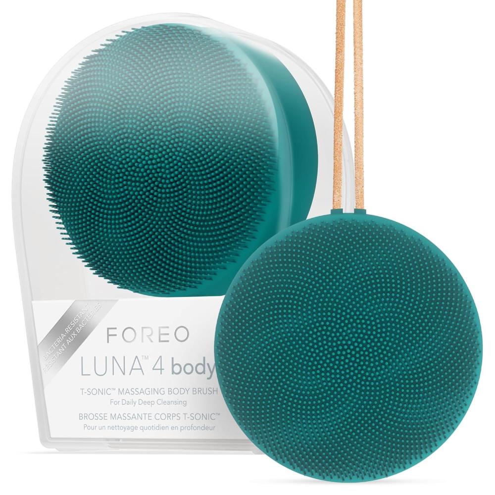 imageFOREO LUNA 4 body Body Brush Whole Body Skin Care  Exfoliating Body Scrubber Enhances Absorption of Lotion Actives Premium Lymphatic Drainage Skincare Tool Waterproof USBRechargeable LavenderEvergreen