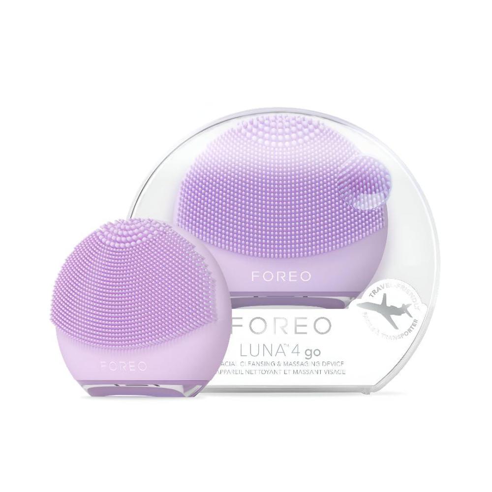imageFOREO LUNA 4 go Face Cleansing Brush ampamp Massager  Premium Face Care  Enhances Absorption  Simple Skin Care Tools  For All Skin Types Peach PerfectLavander