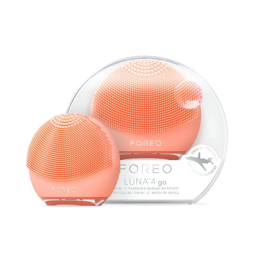 imageFOREO LUNA 4 go Face Cleansing Brush ampamp Massager  Premium Face Care  Enhances Absorption  Simple Skin Care Tools  For All Skin Types Peach PerfectPeach Perfect
