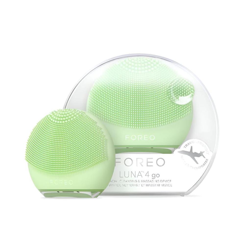 imageFOREO LUNA 4 go Face Cleansing Brush ampamp Massager  Premium Face Care  Enhances Absorption  Simple Skin Care Tools  For All Skin Types Peach PerfectPistachio