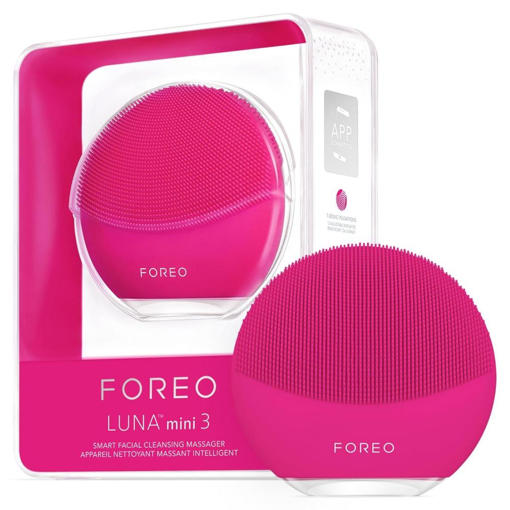 imageFOREO LUNA mini 3 Ultrahygienic Facial Cleansing Brush  All Skin Types  Face Massager for Clean ampamp Healthy Face Care  Extra Absorption of Facial Skin Care Products  Waterproof  MidnightFuchsia