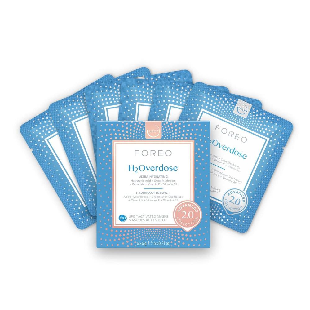 imageFOREO Make My Day UFO Activated Facial Mask for Dry Dehydrated Skin 7 pack Moisturizing ampamp Antipollution Hyaluronic Acid ampamp Red Algae Clean Formula Crueltyfree Compatible with all UFO devicesH2Overdose