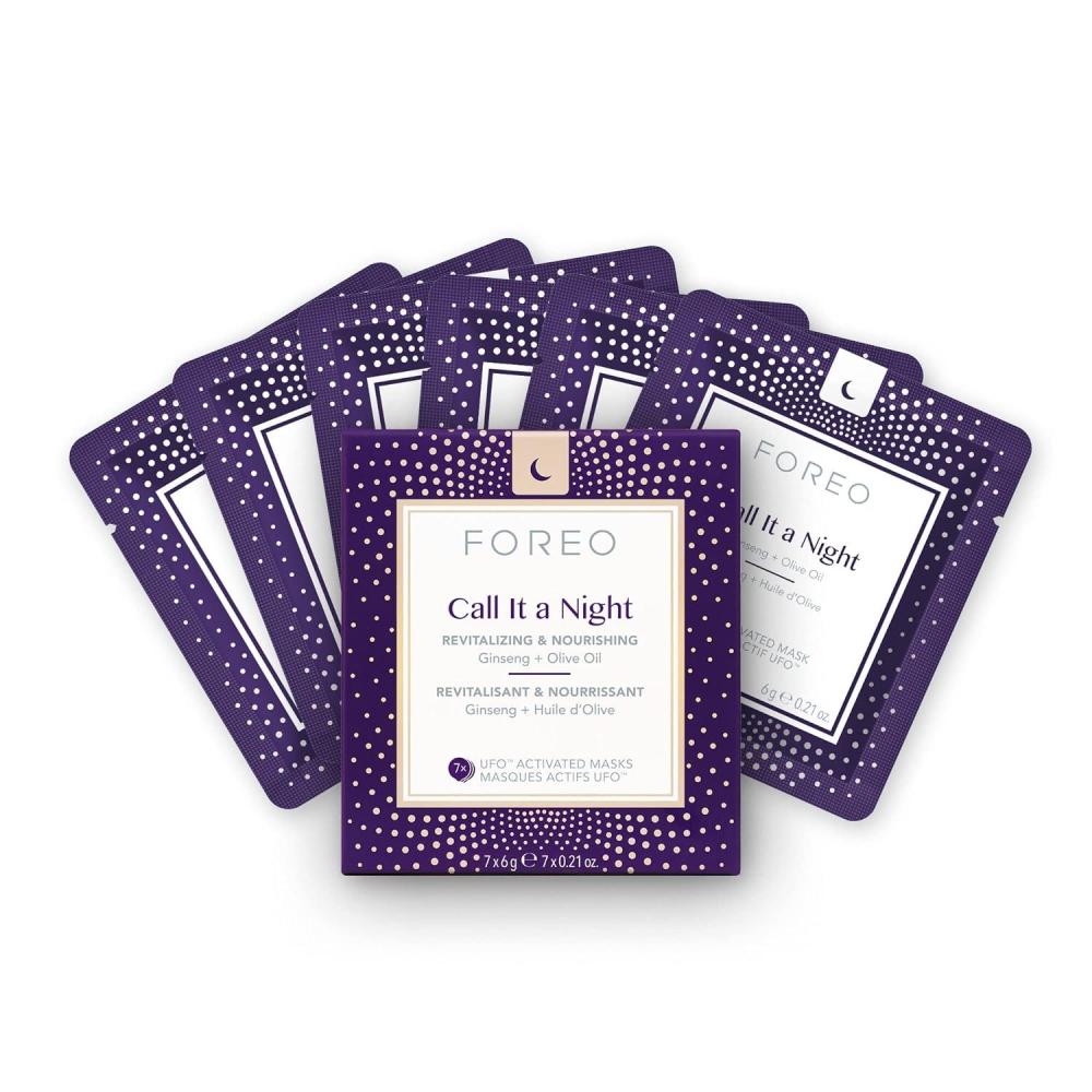 imageFOREO Make My Day UFO Activated Facial Mask for Dry Dehydrated Skin 7 pack Moisturizing ampamp Antipollution Hyaluronic Acid ampamp Red Algae Clean Formula Crueltyfree Compatible with all UFO devicesCall it A Night