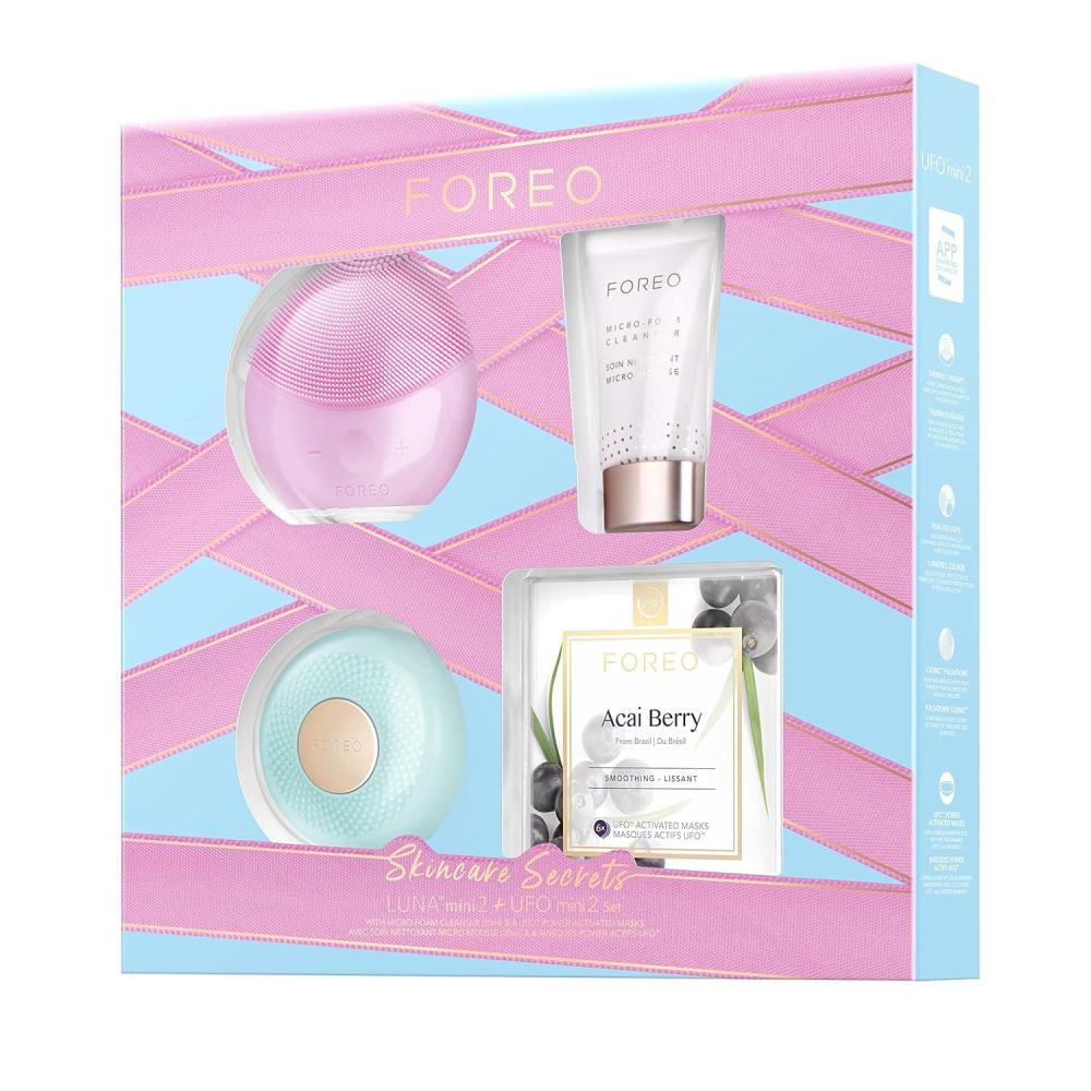 imageFOREO Skincare Secrets Gift Set BEAR Smart Microcurrent Facial Toning Device for Instant FullFace Firming SERUM SERUM SERUM 10 oz MicroCapsule Youth Preserve Squalane Sodium Hyaluronate ampamp HALUNA mini 2 UFO mini 2