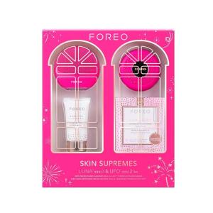 FOREO BEAR mini Microcurrent Facial Device + UFO mini 2 Face Mask Treatment + SERUM 1 fl. oz. + 6 UFO Power Activated Masks Skin Supremes Holiday Set(LUNA mini 3 + UFO mini 2 + Microfoam cleanser + UFO masks)