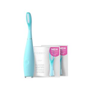 FOREO ISSA Black, Rechargeable Electric Ultra-Hygienic Sonic Toothbrush with Silicone & PBT Polymer Bristles(Issa 3 Mint Set)