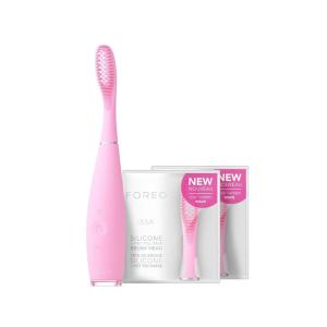 FOREO ISSA Black, Rechargeable Electric Ultra-Hygienic Sonic Toothbrush with Silicone & PBT Polymer Bristles(Issa 3 Pink Set)