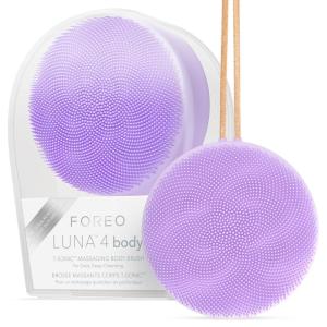 FOREO LUNA 4 body- Body Brush- Whole Body Skin Care – Exfoliating Body Scrubber- Enhances Absorption of Lotion Actives- Premium Lymphatic Drainage Skincare Tool- Waterproof -USB-Rechargeable- Lavender(Lavander)