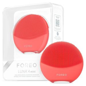 FOREO LUNA 4 mini Face Cleansing Brush & Massager – Premium Face Care -Enhances Absorption – Simple Skin Care Tools – For All Skin Types- Artic Blue(Coral)