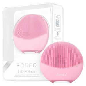 FOREO LUNA 4 mini Face Cleansing Brush & Massager – Premium Face Care -Enhances Absorption – Simple Skin Care Tools – For All Skin Types- Artic Blue(Pearl Pink)