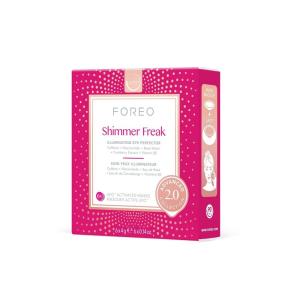 FOREO Make My Day UFO Activated Facial Mask for Dry Dehydrated Skin, 7 pack, Moisturizing & Anti-pollution, Hyaluronic Acid & Red Algae, Clean Formula, Cruelty-free, Compatible with all UFO devices(Shimmer Freak)