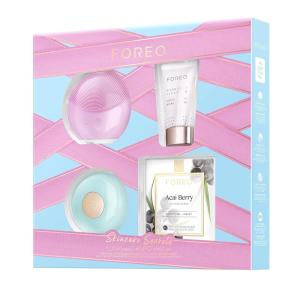 FOREO Skincare Secrets Gift Set: BEAR Smart Microcurrent Facial Toning Device for Instant Full-Face Firming + SERUM SERUM SERUM 1.0 oz Micro-Capsule Youth Preserve, Squalane, Sodium Hyaluronate & HA(LUNA mini 2 + UFO mini 2)